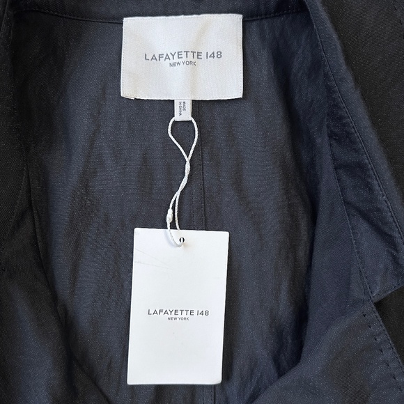 Lafayette 148 black belted trench coat - Picture 12 of 15